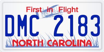 NC license plate DMC2183