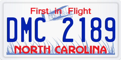 NC license plate DMC2189