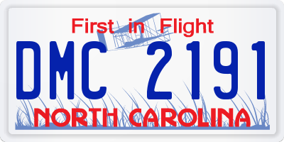 NC license plate DMC2191