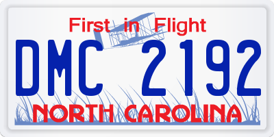 NC license plate DMC2192