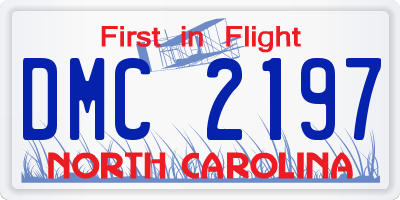 NC license plate DMC2197
