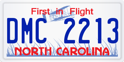 NC license plate DMC2213