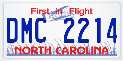 NC license plate DMC2214