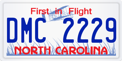 NC license plate DMC2229