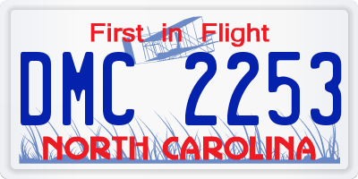 NC license plate DMC2253