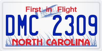 NC license plate DMC2309