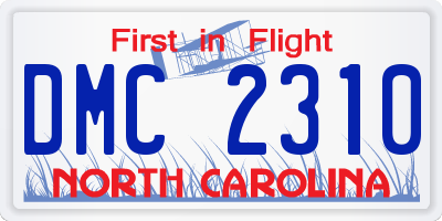 NC license plate DMC2310