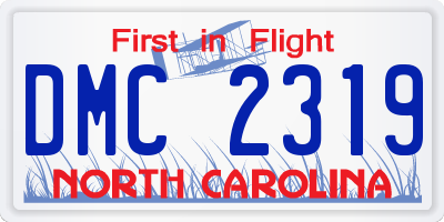 NC license plate DMC2319