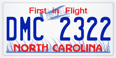 NC license plate DMC2322