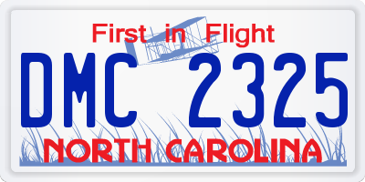 NC license plate DMC2325