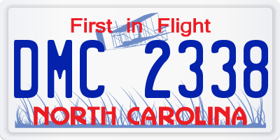 NC license plate DMC2338