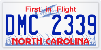 NC license plate DMC2339