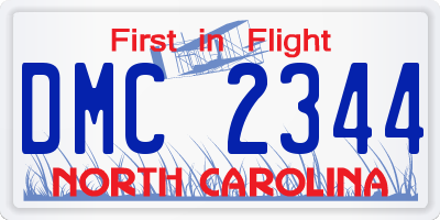 NC license plate DMC2344
