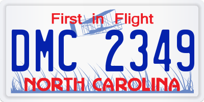 NC license plate DMC2349