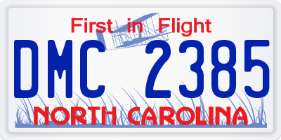 NC license plate DMC2385