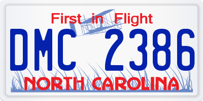 NC license plate DMC2386