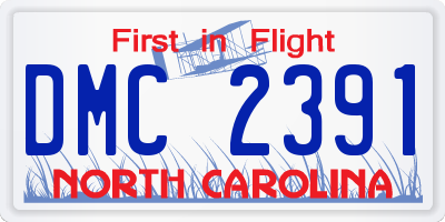 NC license plate DMC2391