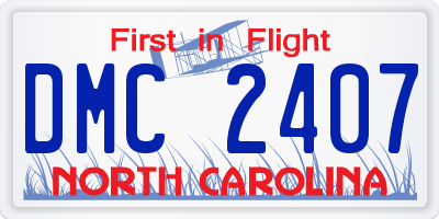 NC license plate DMC2407