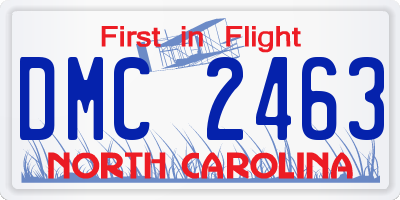 NC license plate DMC2463