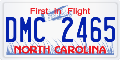 NC license plate DMC2465