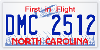 NC license plate DMC2512