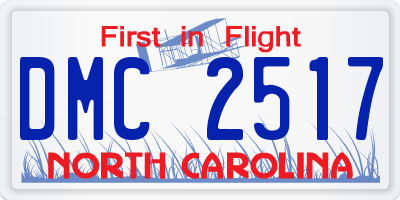 NC license plate DMC2517