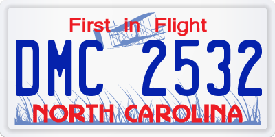 NC license plate DMC2532