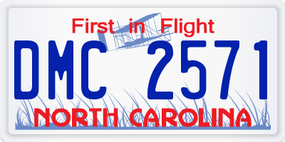 NC license plate DMC2571