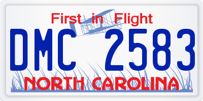 NC license plate DMC2583