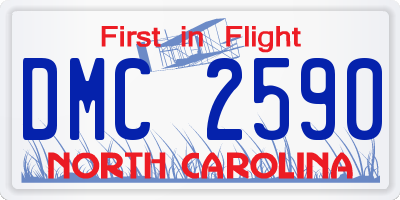 NC license plate DMC2590