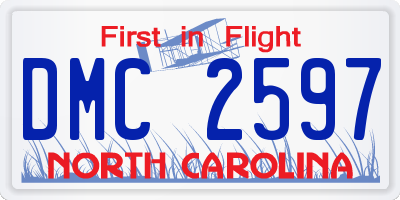 NC license plate DMC2597