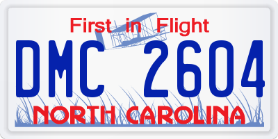 NC license plate DMC2604