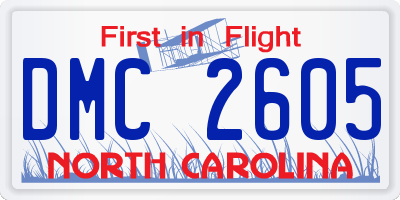 NC license plate DMC2605