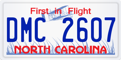 NC license plate DMC2607