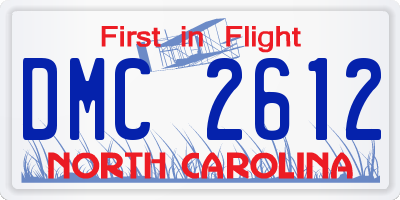 NC license plate DMC2612