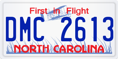 NC license plate DMC2613