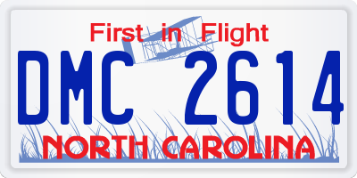 NC license plate DMC2614