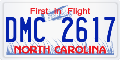 NC license plate DMC2617