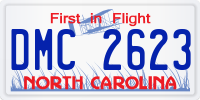 NC license plate DMC2623