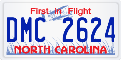 NC license plate DMC2624