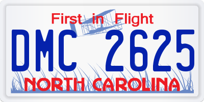 NC license plate DMC2625