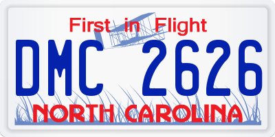 NC license plate DMC2626