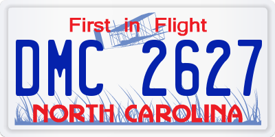 NC license plate DMC2627