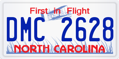 NC license plate DMC2628