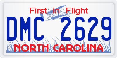 NC license plate DMC2629