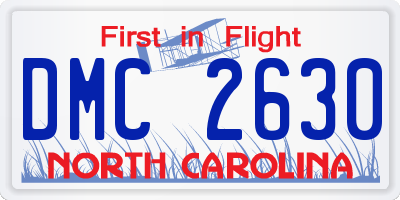 NC license plate DMC2630