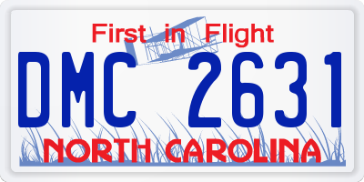 NC license plate DMC2631