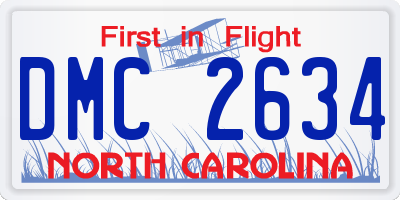 NC license plate DMC2634