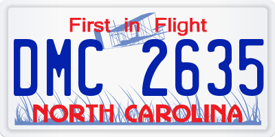 NC license plate DMC2635