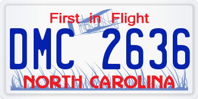 NC license plate DMC2636